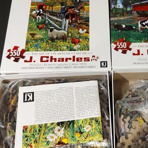 2 Karmin® 550pc Puzzles by  J Charles Like New